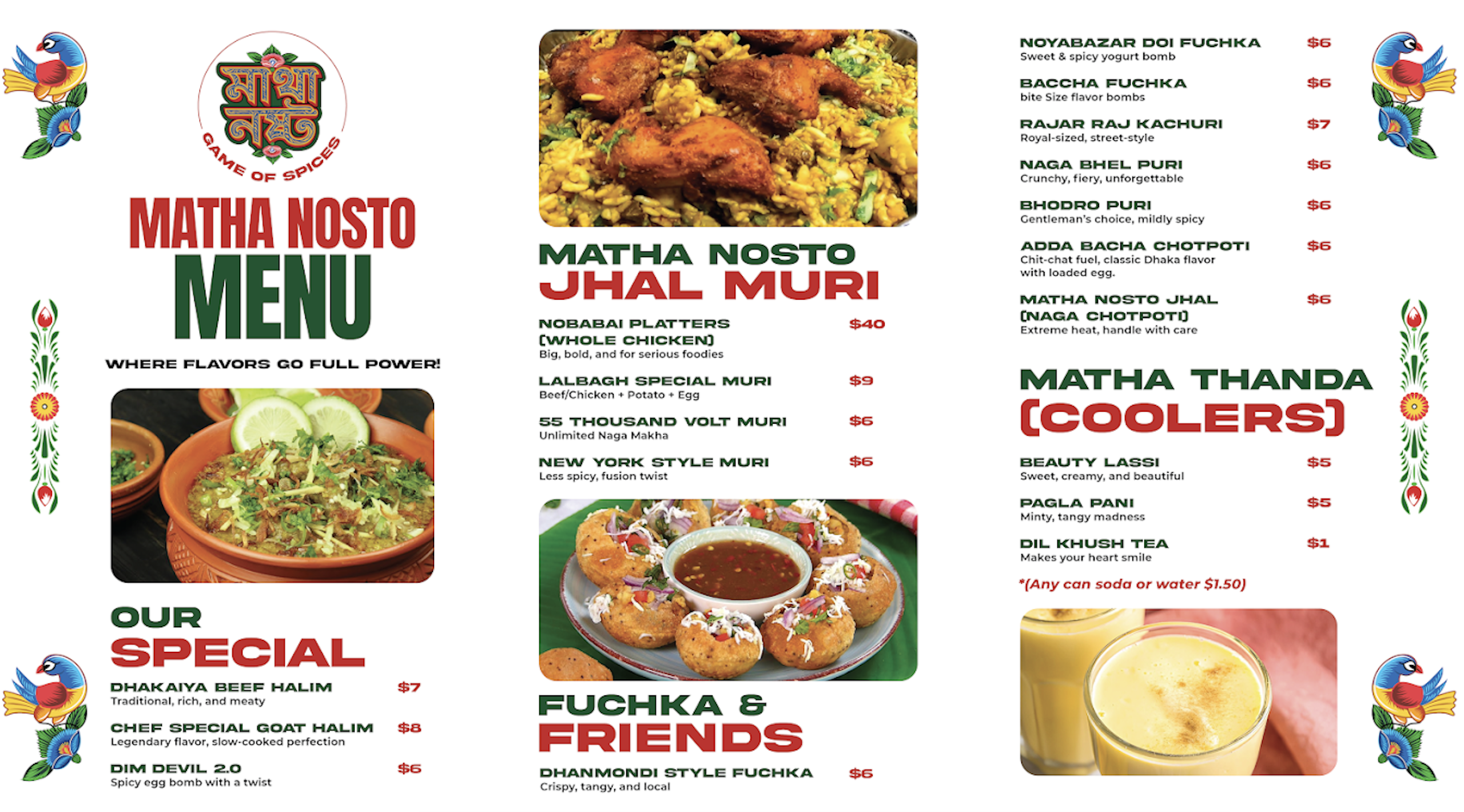 Matha Nosto Full Menu